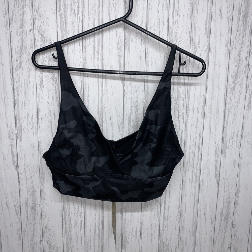 Womens Size S Prana Layna Brami Bralette Sports Bra Black Camo NWT